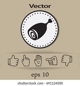 Flat icon. Meat.