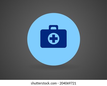 Flat icon of medical bag