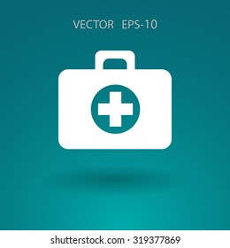 Flat icon of medical case