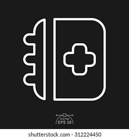 Flat icon of medical documents.