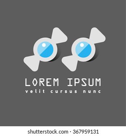 Flat icon of medical lozenges for sore throat for colds and flu. Vitamins