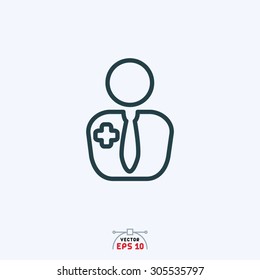 Flat icon of medical staff.