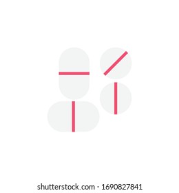 Icono plano, Icono de medicina, adecuado para uso en aplicaciones web, aplicaciones móviles, Icono de ilustración vectorial editable. 64 x 64 píxeles perfectos en fondo blanco