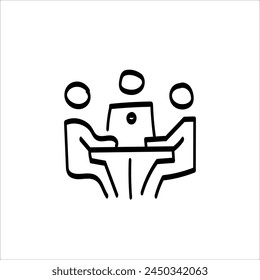 Flat icon of meeting, Discussion vector