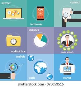 Flat icon Mega color collection business, economic and financial icon