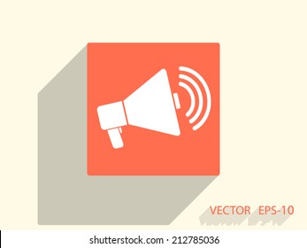 Flaches Symbol für Megaphon