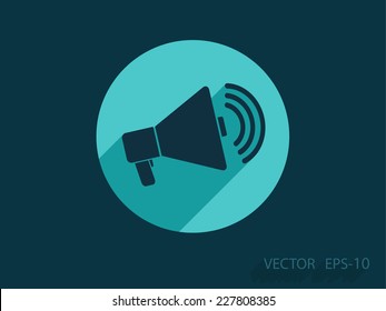 Flat icon of megaphone