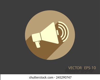 Flat icon of megaphone