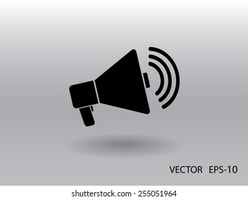 Flat icon of megaphone