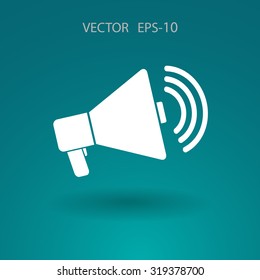 Flat icon of megaphone