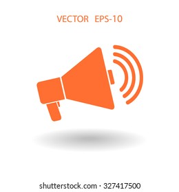 Flat icon of megaphone
