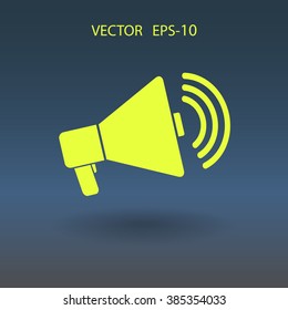 Flat icon of megaphone