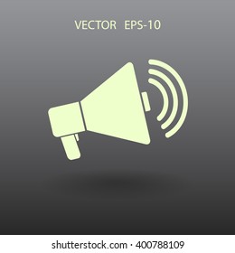 Flat icon of megaphone