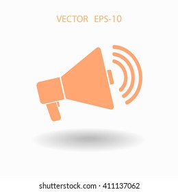 Flat icon of megaphone