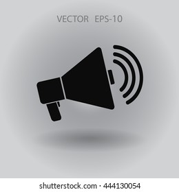 Flat icon of megaphone