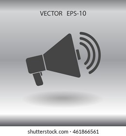 Flat icon of megaphone