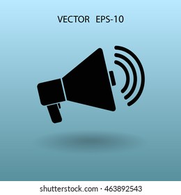 Icono plano del megáfono