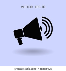 Flat icon of megaphone