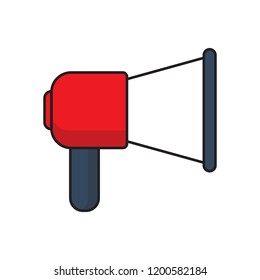 Flat icon megaphone isolated on white background. Vector illustration.