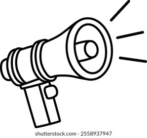 Flat icon of a megaphone symbolizing sound and marketing for digital platforms