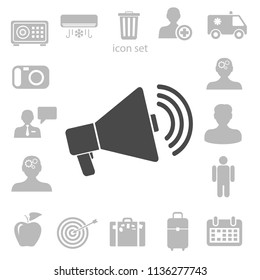 Icono plano del megáfono. ilustración vectorial