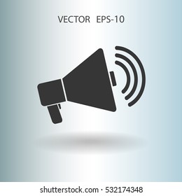 Flat Icon Of Megaphone. Vector Illustration