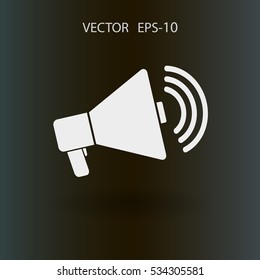 Flat icon of megaphone. vector illustration