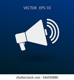 Icono plano del megáfono. ilustración vectorial