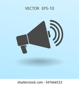 Flat icon of megaphone. vector illustration