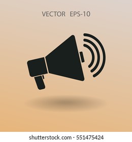 Flat icon of megaphone. vector illustration