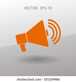 Flat icon of megaphone. vector illustration