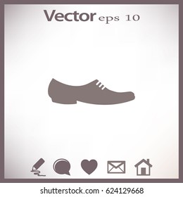 Ícone plano. Calçado masculino. Sapatos masculinos.