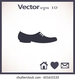 Flat icon. Men's footwear. Men's shoes.