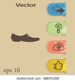 Flat icon. Men's footwear. Men's shoes.