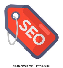
Flachsymbol des Meta-Tags, Seetag-Vektorgrafik 
