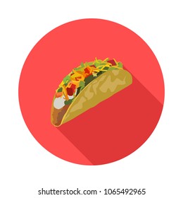 flat icon of Mexican tacos in vector format