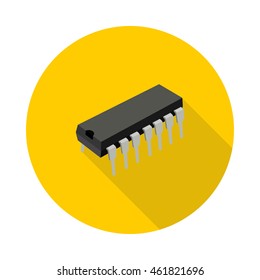 flat icon microchip in vector format eps10
