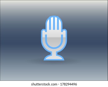 Flat  icon of microphone
