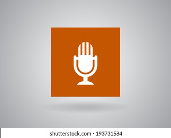Flat  icon of microphone
