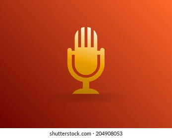 Flat  icon of microphone