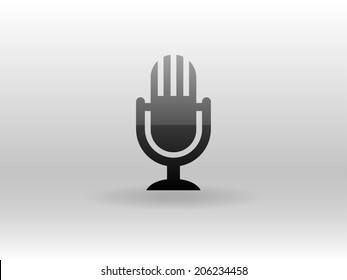 Flat  icon of microphone