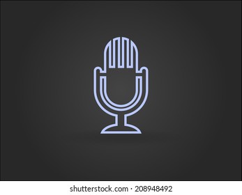 Flat  icon of microphone