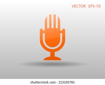 Flat  icon of microphone