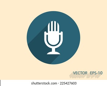 Flat  icon of microphone