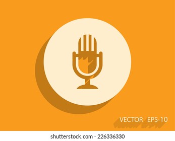 Flat  icon of microphone