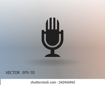 Flat  icon of microphone