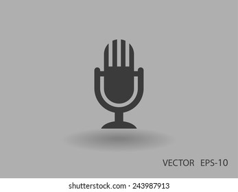 Flat  icon of microphone