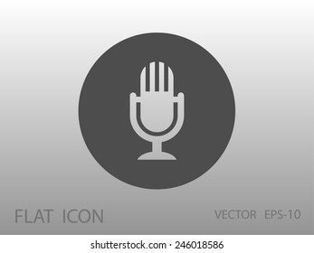 Flat  icon of microphone