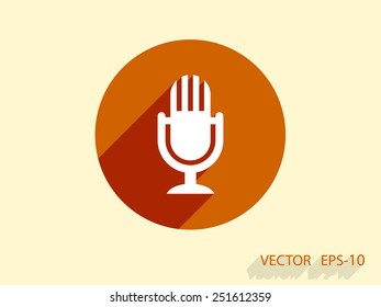 Flat  icon of microphone