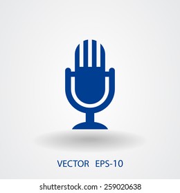 Flat  icon of microphone